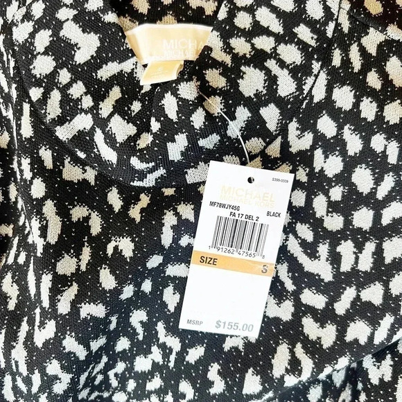 MICHAEL Michael Kors SZ S Black Animal Print Metallic Sweater Dress  NEW! - Picture 6 of 8